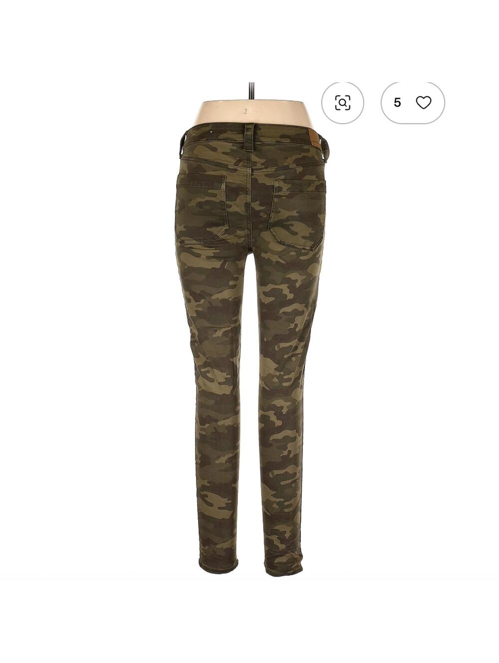 American Eagle Outfitters Green Camouflage Jeggings Size 10 - Picture 2 of 2